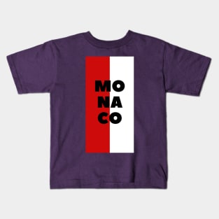 Monaco City in Monaco Flag Vertical Kids T-Shirt